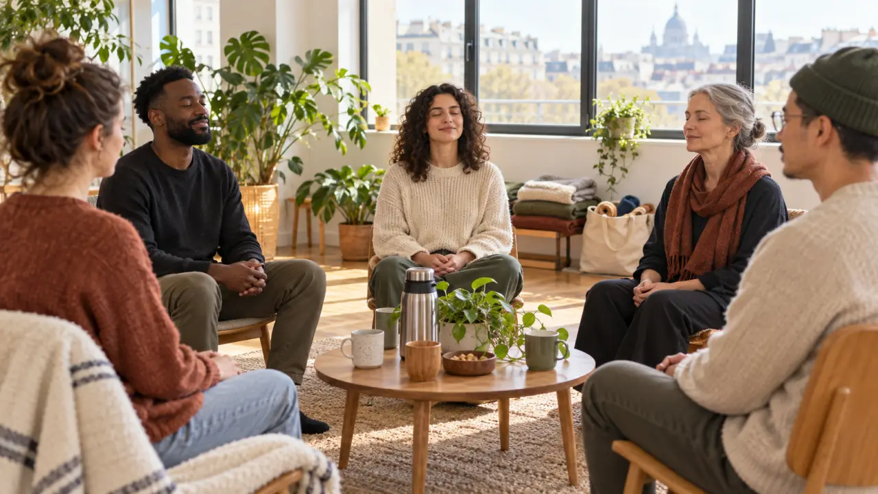 Des personnes réunies dans un moment de méditation et de solidarité