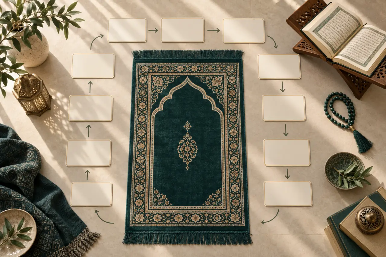Invocations avant la prière : l’ordre exact, du takbīr au salām