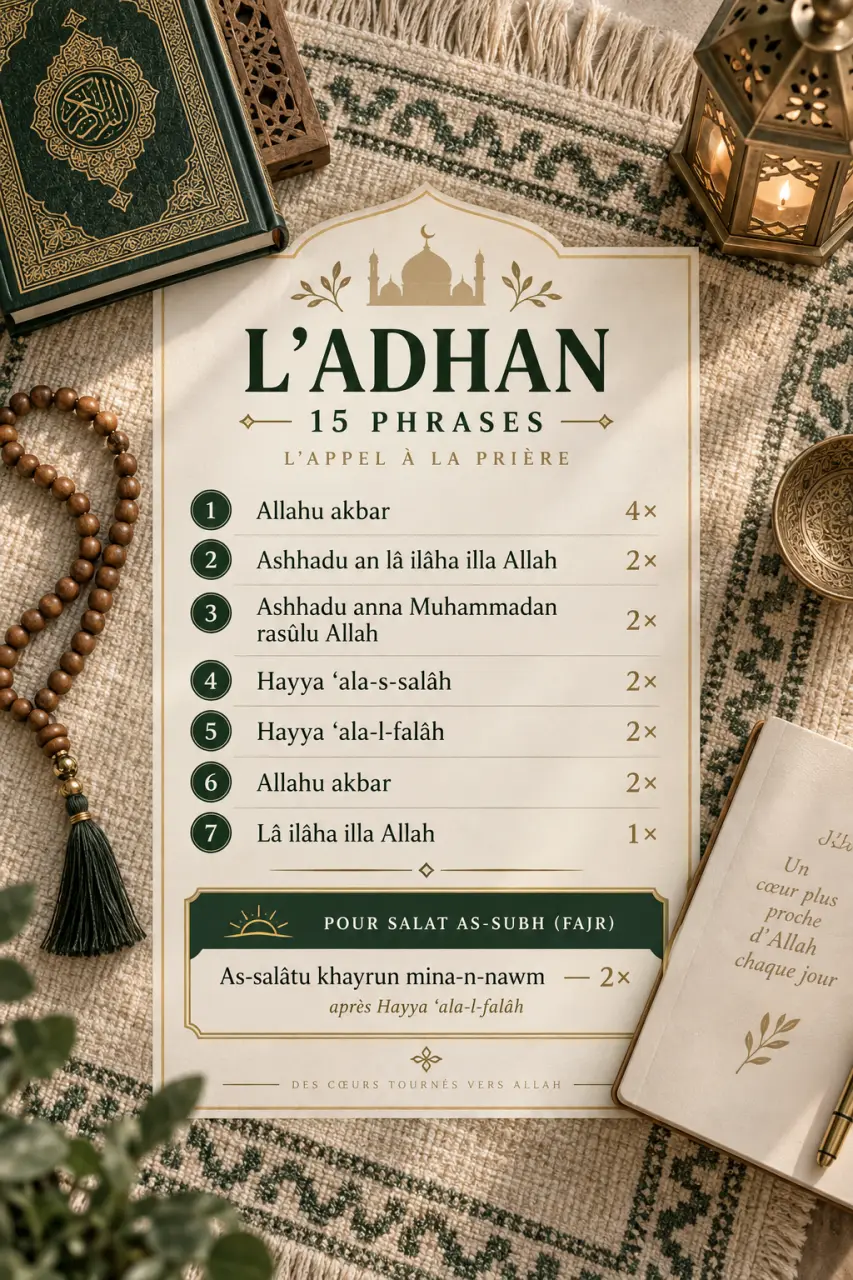 Appel à la prière : les 15 phrases de l’adhan et la formule du soubh