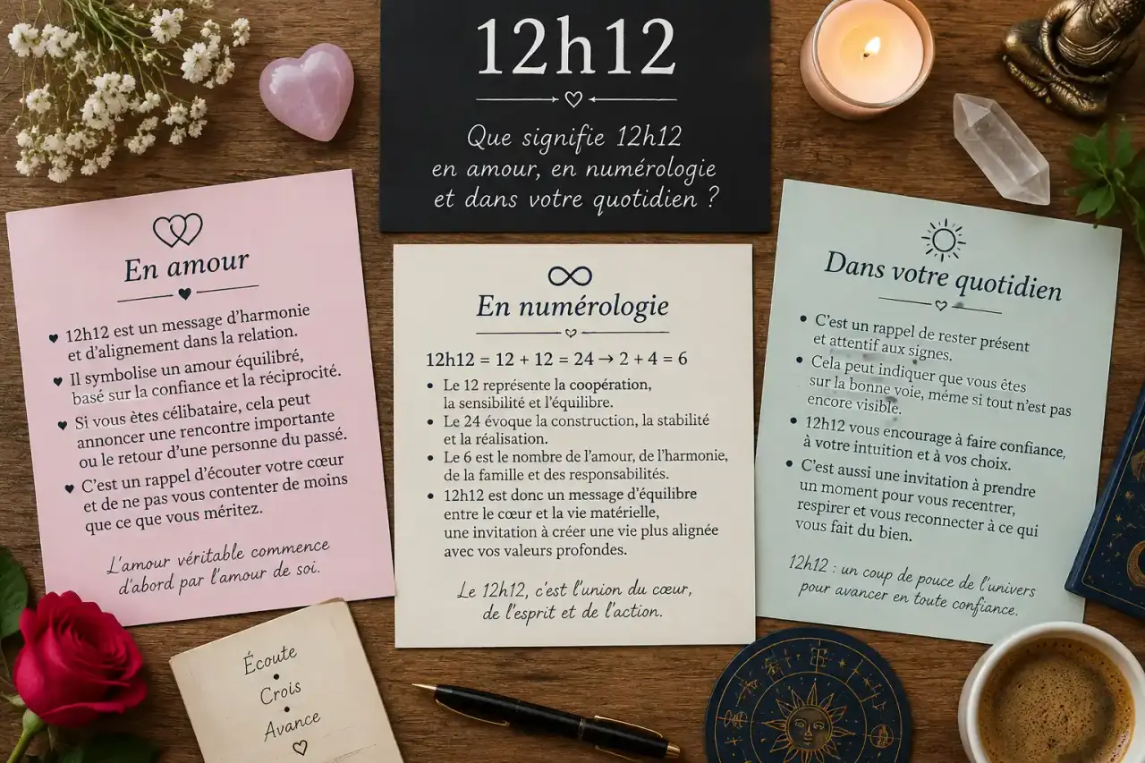 Que signifie 12h12 en amour, en numérologie et dans votre quotidien ?