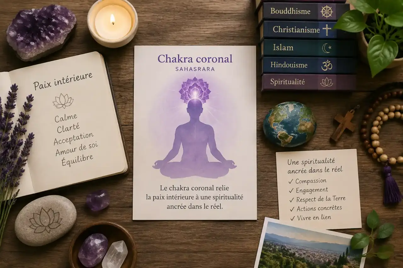 Le chakra coronal relie la paix intérieure à une spiritualité ancrée dans le réel