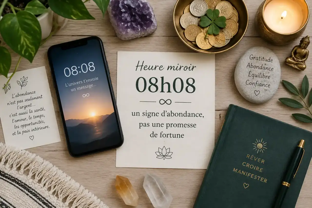 Heure miroir 08h08 : un signe d’abondance, pas une promesse de fortune